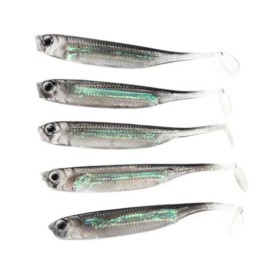 Lifelike silver fish soft plastic