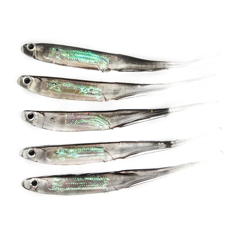 Lifelike silver fish soft plastic